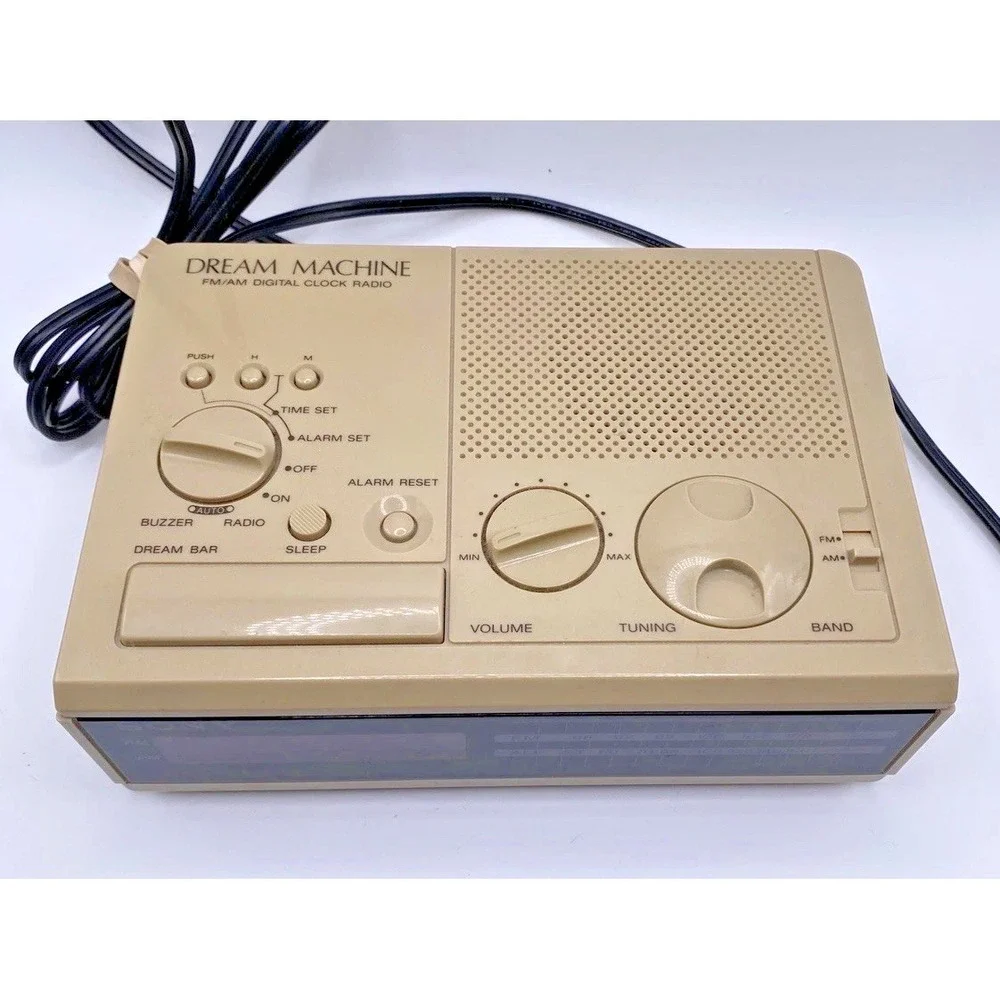 Vintage Sony Dream Machine ICF-C24 AM/FM Alarm Clock Radio Beige TESTED